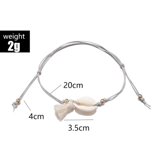 Picture of Anklet Off-white Tassel Conch Sea Snail 20cm(7 7/8") long, 1 Piece