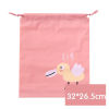 Picture of 1 Piece Poly Ethylene Drawstring Storage Bags Pink Rectangle Duck Waterproof 32cm x 26.5cm