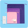 Picture of 1 Piece Poly Ethylene Drawstring Storage Bags Pink Rectangle Duck Waterproof 32cm x 26.5cm