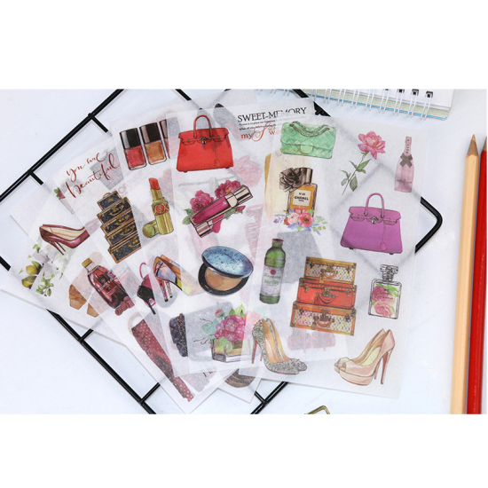 Picture of Paper DIY Scrapbook Deco Stickers Multicolor Clothes Shoes 16cm x 9cm, 1 Set ( 6 PCs/Set)