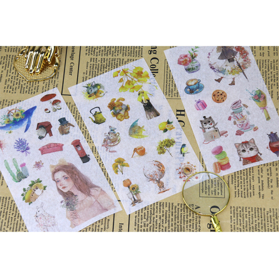 Picture of Paper DIY Scrapbook Deco Stickers Multicolor Girl 16cm x 9cm, 1 Set ( 6 PCs/Set)