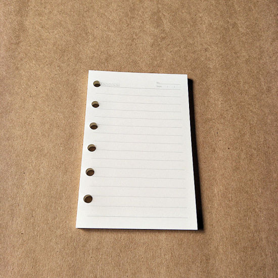 Bild von (B5 9 Löcher) (40 Blatt) Papier Notizbuch Innenseiten Füllstoff Spiral Binder Weiß 25.5cm x 17.5cm, 1 Stück