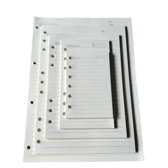 Picture of (B5 9 Holes) (40 Sheets) Paper Loose Leaf Notebook Inner Page Refill Spiral Binder White 25.5cm x 17.5cm, 1 Copy