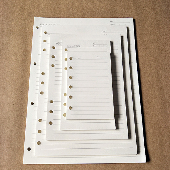 Picture of (A5 6 Holes) (40 Sheets) Paper Loose Leaf Notebook Inner Page Refill Spiral Binder White 20.5cm x 14.2cm, 1 Copy