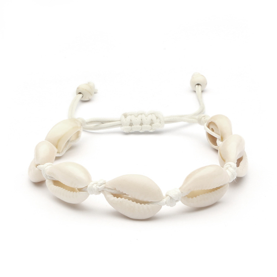 Picture of Shell Ocean Jewelry Bracelets White Woven 20cm(7 7/8") long, 1 Piece