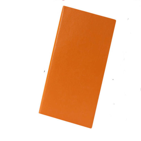 Bild von (96 Blatt) Papier & Kunstleder Notizbuch Orange 14.3cm x 8.7cm, 1 Stück