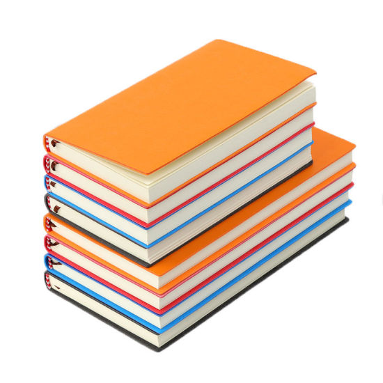 Picture of (96 Sheets) Paper & Faux Leather Writing Memo Notebook Orange 14.3cm x 8.7cm, 1 Copy