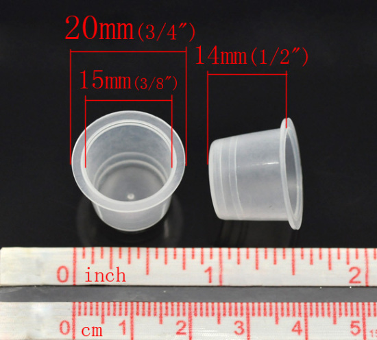 Изображение Крышка Чашки для Тату из Пластика 20mm x 14mm Белый, Проданные 100 шт