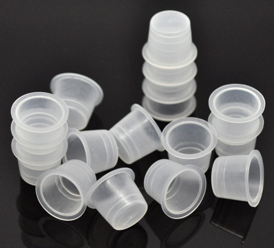 Изображение Крышка Чашки для Тату из Пластика 20mm x 14mm Белый, Проданные 100 шт